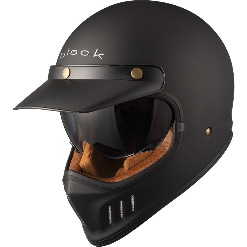 Casca moto Black Royale Negru mat cafe racer open face, retro motocros